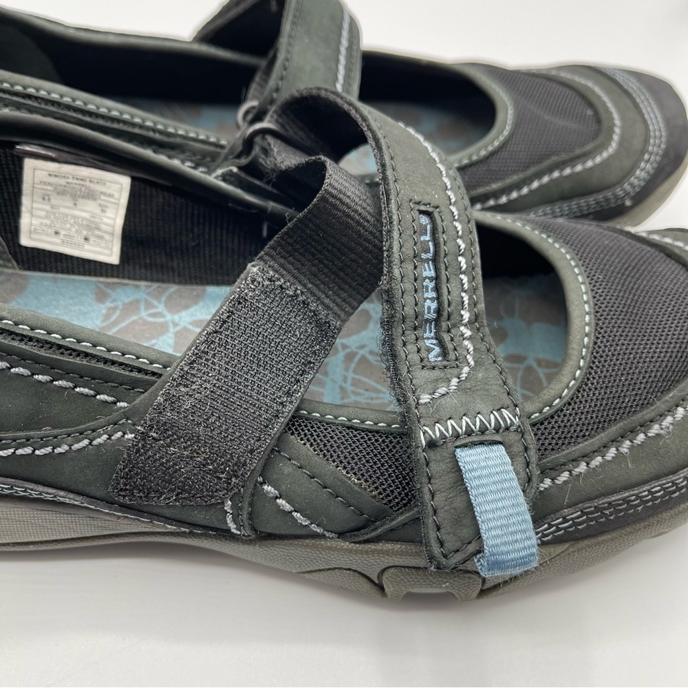 Merrell Mimosa Emme Black Blue Mary Jane Hiking Velcro Shoes Size 8.5 - Picture 8 of 9